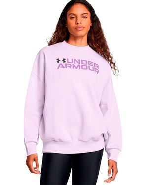 Under Armour 1386513-535-XS Rival Fleece WordmarkOS Crew Salt Purple XS - Bianco