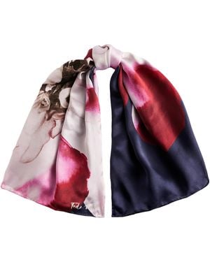 Ted Baker Janices-flower Printed Silk Square Scarf - Red