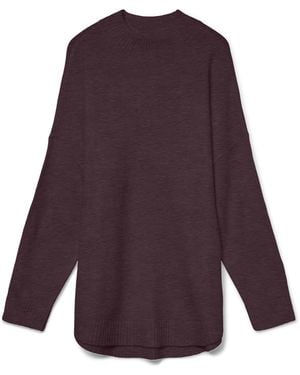 Vero Moda Long Vmplaza LS Highnck Ga Noos-Pullover Lungo - Viola