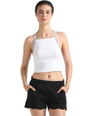 Calvin Klein Jeans Elastische Top Met Bandjes Voor Met Logo - Wit