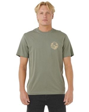 Rip Curl Surf Trip Tee T Shirt Top Cactus Green Size Medium