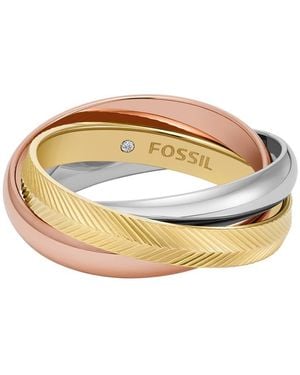Fossil Harlow Multicolour Stainless Steel Ring - Metallic
