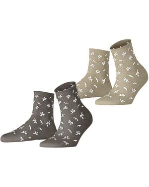 Esprit Twig W SSO Baumwolle Gemustert Socken - Mettallic