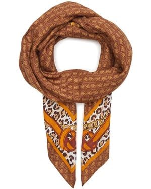 Guess Noelle Kefiah Scarf 130 X 130 Cm Brown Logo