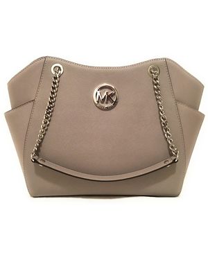 Michael Kors Jet Set Travel Large Chain Shoulder Tote Handbag Pearl Grey - Multicolour