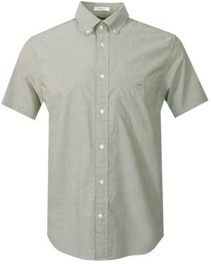 GANT Reg Classic Poplin SS Shirt Camicia - Verde