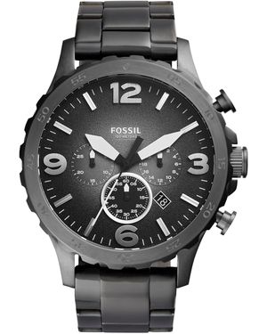 Fossil Nate Quartz Stainless Steel Chronograph Watch - Metallic