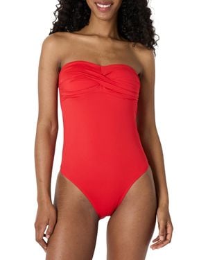 Amazon Essentials Bandeau One-piece Swimsuit - Red