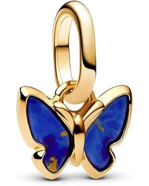PANDORA Me Blue Butterfly Mini Charm Pendant Made Of 14 Carat Gold-plated Sterling Silver