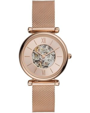 Fossil Orologio Analogico Automatico Donna con Cinturino in Acciaio Inossidabile ME3175 - Metallizzato