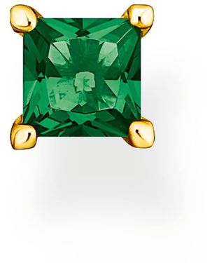 Thomas Sabo Einzel-Ohrstecker Goldfarben Grüner Stein H2233-472-6