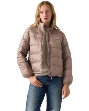 Levi's Polly Dwn Jckt Opvouwbaar Taupe Grijs - Bruin