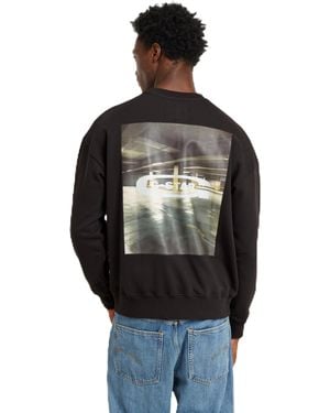 G-Star G-Star para Hombre Photo Back Print Loose Sweater - Negro