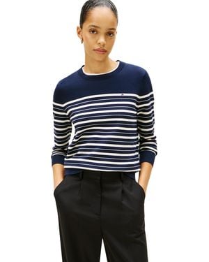 Tommy Hilfiger Co Jersey Stitch C-nk LS Swt Ww0ww44984 Suéter pulóver - Azul