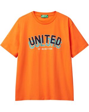 Benetton T-shirt 3i1xu1096 - Orange