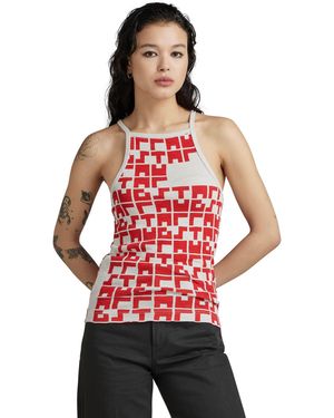 G-Star G-star Printed Tank Top Cropped Ultra Slim - Red