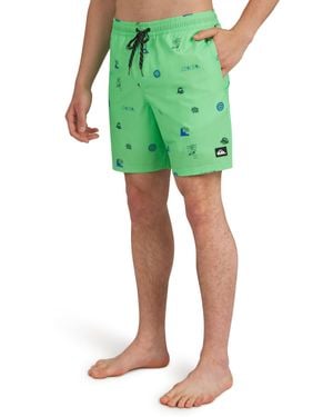 Quiksilver Swimwear Regular Fit Stretchable Comfort Liner Swim Trunks - Green