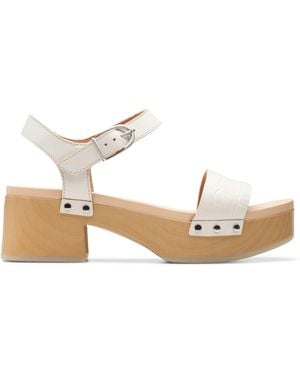 Clarks Sivanne Bay Leather Sandals In Standard Fit Size 4 - White