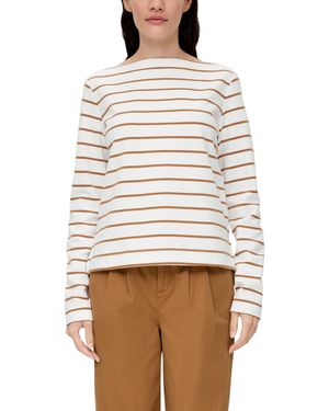 S.oliver Longsleeve aus Baumwollstretch Sandstein 34 - Natur