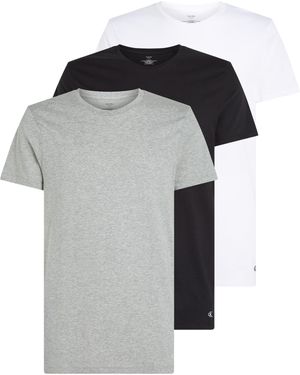Calvin Klein Uomo T-shirt iche Corte Confezione da 3 in Cotone - Nero