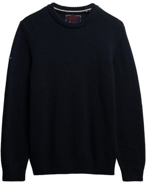 Superdry Preppy Cotton Jumper Pullover Jumper - Blue