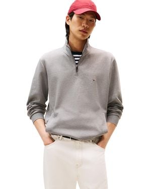 Tommy Hilfiger Weight 1/4 Zip Sweatshirt - Gray