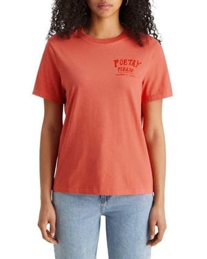 Scotch & Soda Regular Fit T-shirt With Small Chest Artwork - Red