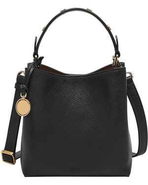 Fossil Jessie Litehidetm Leather Small Bucket Crossbody - Black