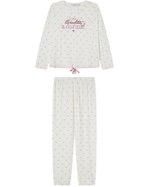 Women'secret Pijama Largo La Vecina Rubia Pyjama - Blanco