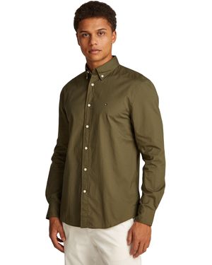 Tommy Hilfiger Core Flex Popeline Solid RF Shirt MW0MW39988 Chemise L/S Bleu Taille L