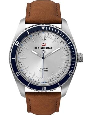 Ben Sherman Orologio Uomo Analogico Al quarzo con cinturino Cuoio WBS114UT - Blu