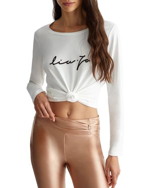 Liu Jo T shirt donna Liu Jo basica con logo e strass bianco E25LJ08 TF4077 JS088 XL