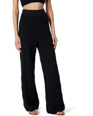 The Drop 's Diza Pull On Flare Leg Crochet Pant - Black