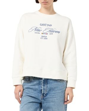 GANT Graphic C-Neck Sweat Sweatshirt - Weiß