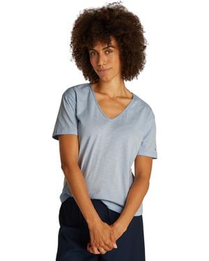 Tommy Hilfiger Slub Crop V-nk Ss Ww0ww43901 - Zwart