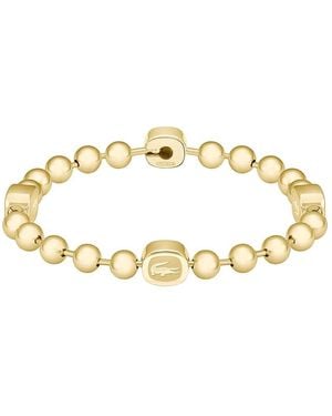 Lacoste Braccialetto di perline da uomo Collezione VIGOR in Acciaio Inossidabile e Color Oro Giallo - Metallizzato
