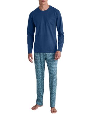 CALIDA Relax Imprint Set di Pigiama - Blu