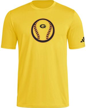 adidas S Pregame Short Sleeve T-shirt - Yellow