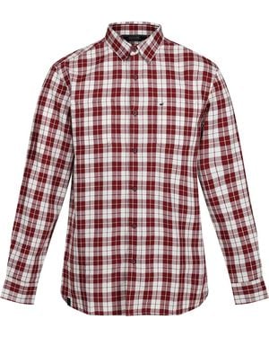 Regatta Camicia a Quadri a iche Lunghe da Uomo Lance - Rosso