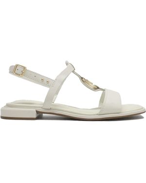 Clarks S Ariany Sling Leather Cream Sandals 5.5 Uk - Metallic