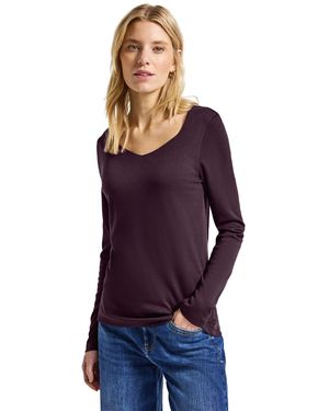 Street One Shirt mit Carrée Ausschnitt - Lila