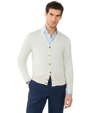 Hackett Gmd Merino Silk Cdi Jumper Cardigan - White