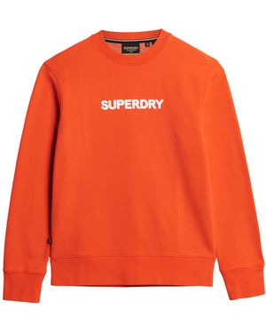 Superdry Locker geschnittenes Sport Sweatshirt mit Rundhalsausschnitt Kirschtomatenrot M - Orange