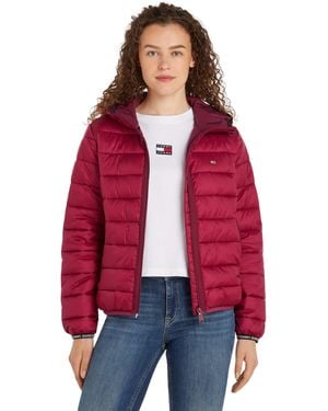 Tommy Hilfiger Quilted Tape Hood Jacket - Red