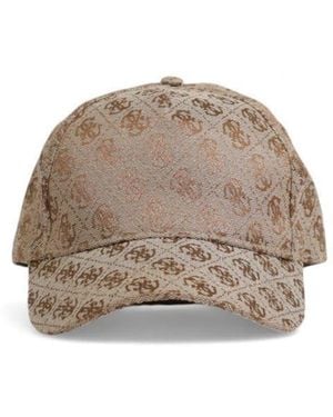 Guess Monogram Jeans Cap - Women, Latte Logo, One Size - Natural