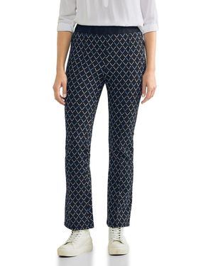 Street One Slim Fit Hose mit Print - Blau