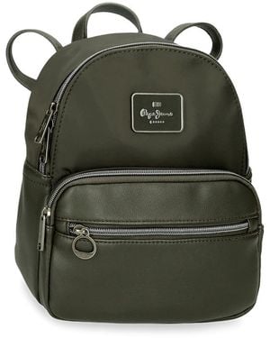 Pepe Jeans Christine Sac à Dos décontracté Vert 20 x 25,5 x 10 cm Polyester avec détails en Cuir synthétique by Joumma Bags