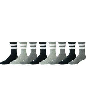Amazon Essentials Chaussette de Sport rétro à Rayures - Noir