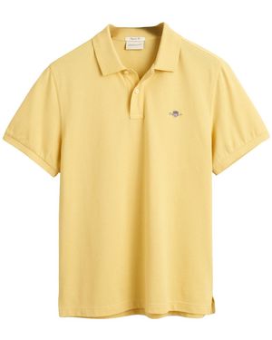 GANT S Piqué Polo Shirt Dusty Yellow Xl - Metallic