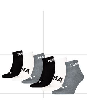 PUMA Logo, Trimestre -Adulto, Grey/White/Black - Nero